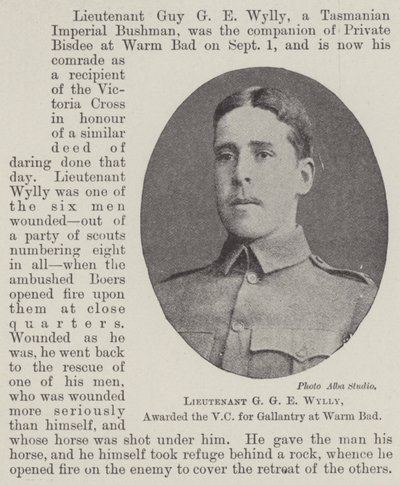 Leutnant G G E Wylly, für Tapferkeit in Warm Bad mit dem VC ausgezeichnet von English Photographer