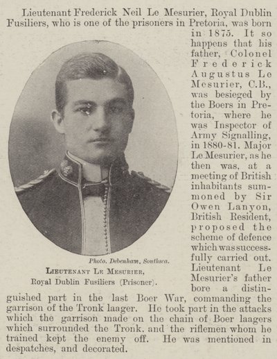Leutnant Le Mesurier, Royal Dublin Fusiliers (Gefangener) von English Photographer