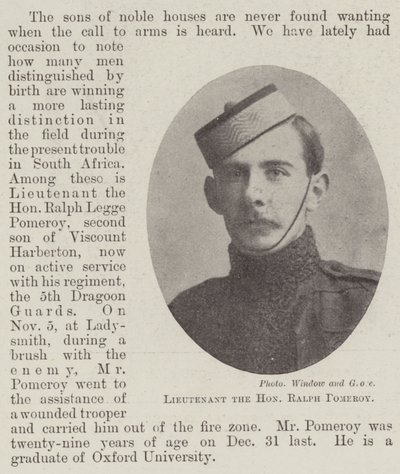 Leutnant der ehrenwerte Ralph Pomeroy von English Photographer