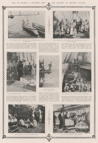 Leben an Bord eines Ausbildungsschiffs, die Ausbildung britischer Seeleute von English Photographer