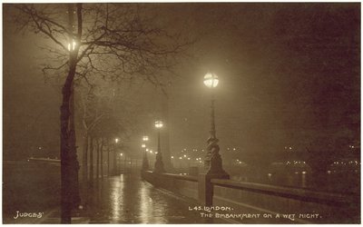 London, die Uferstraße bei nasser Nacht von English Photographer