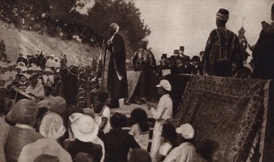 Lord Balfour spricht zur Unterstützung der Gründung eines jüdischen Staates in Palästina von English Photographer