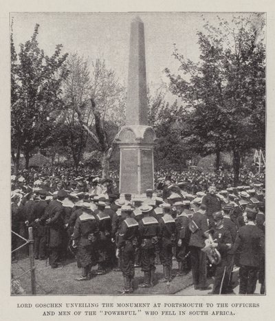 Lord Goschen enthüllt das Denkmal in Portsmouth für die Offiziere und Männer der Powerful, die in Südafrika gefallen sind von English Photographer