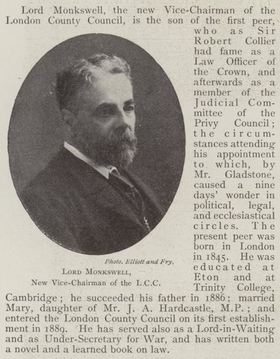 Lord Monkswell, neuer stellvertretender Vorsitzender des LCC von English Photographer