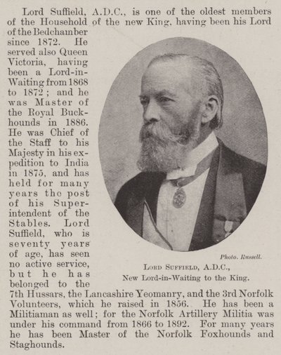 Lord Suffield, ADC, neuer Lord-in-Waiting des Königs von English Photographer