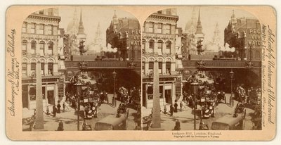 Ludgate Hill, stereoskopische Ansicht von English Photographer