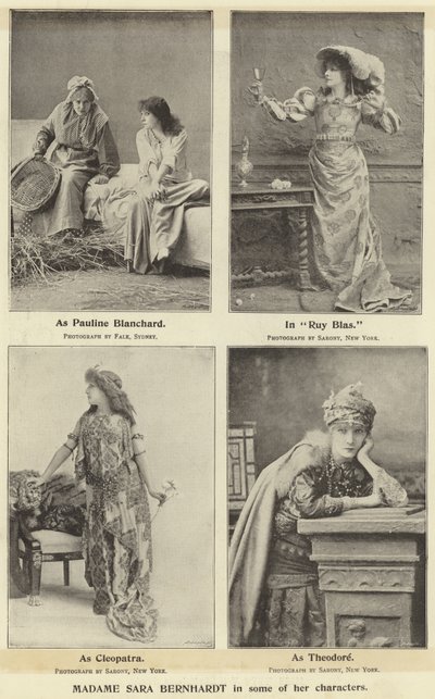 Madame Sara Bernhardt in einigen ihrer Rollen von English Photographer