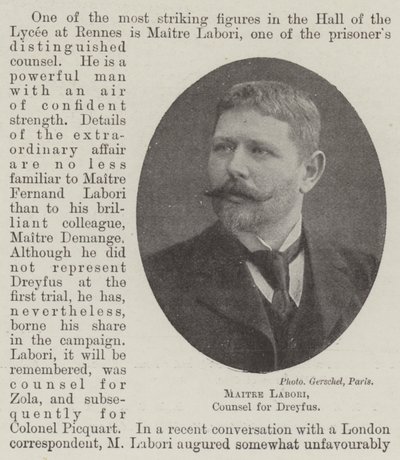 Maitre Labori, Anwalt von Dreyfus von English Photographer