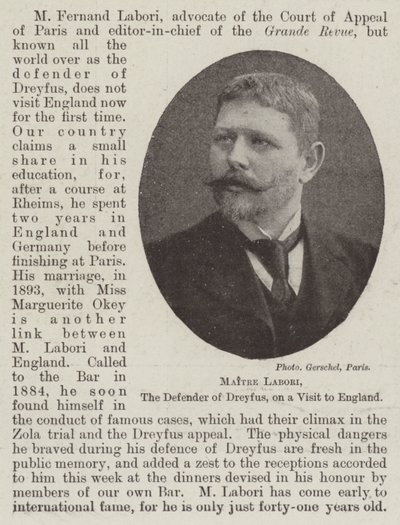 Maitre Labori, der Verteidiger von Dreyfus, auf Besuch in England von English Photographer