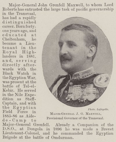 Generalmajor J G Maxwell, Provisorischer Gouverneur des Transvaal von English Photographer