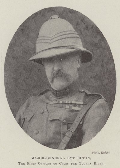 Generalmajor Lyttelton, der erste Offizier, der den Tugela-Fluss überquerte von English Photographer