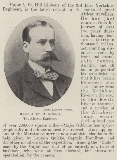 Major A St H Gibbons, der Afrikaforscher von English Photographer