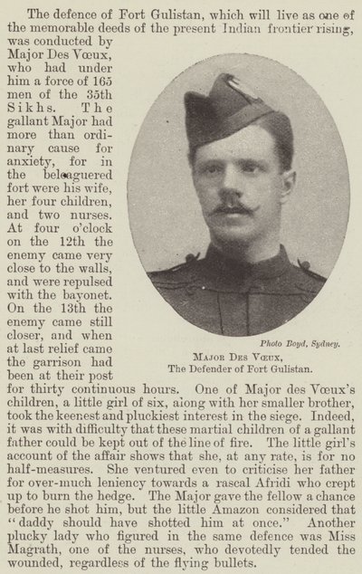 Major Des Voeux, der Verteidiger von Fort Gulistan von English Photographer