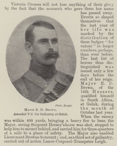 Major E D Brown, mit dem Victoria-Kreuz für Tapferkeit in Geluk ausgezeichnet von English Photographer