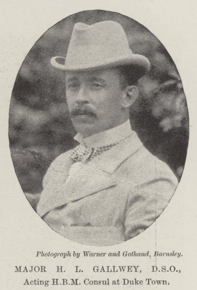 Major H. L. Gallwey, DSO, amtierender HBM-Konsul in Duke Town von English Photographer