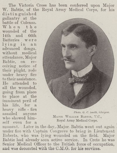 Major William Babtie, VC, Royal Army Medical Corps von English Photographer