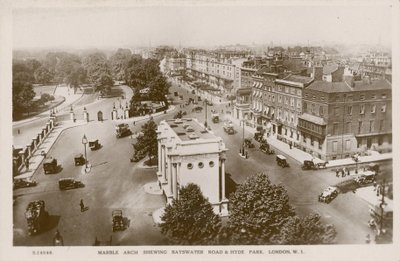 Marble Arch mit Bayswater Road und Hyde Park, London von English Photographer