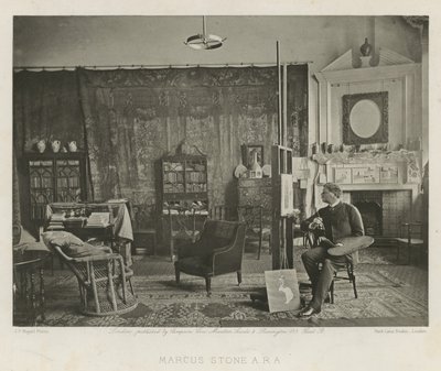 Marcus Stone in seinem Studio in der Melbury Road von English Photographer