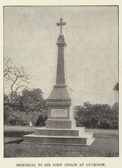 Denkmal für Sir John Inglis in Lucknow von English Photographer