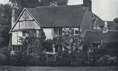 Miltons Cottage in Chalfont St Giles, Buckinghamshire, wo er während der Londoner Pest blieb (s/w Foto) von English Photographer