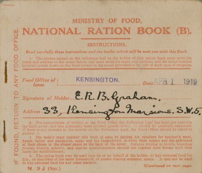 Ministerium für Ernährung Nationales Rationsbuch von English Photographer