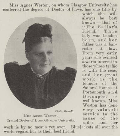 Miss Agnes Weston, zur Doktorin der Rechte ernannt, Universität Glasgow von English Photographer