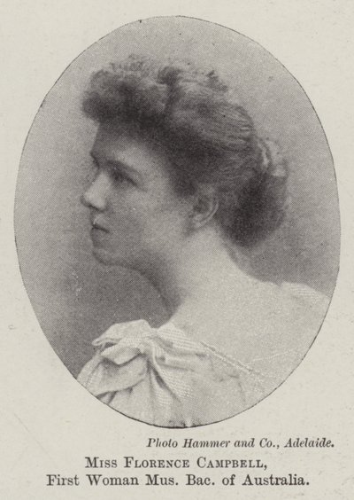 Miss Florence Campbell, erste Frau mit einem Bachelor of Music in Australien von English Photographer