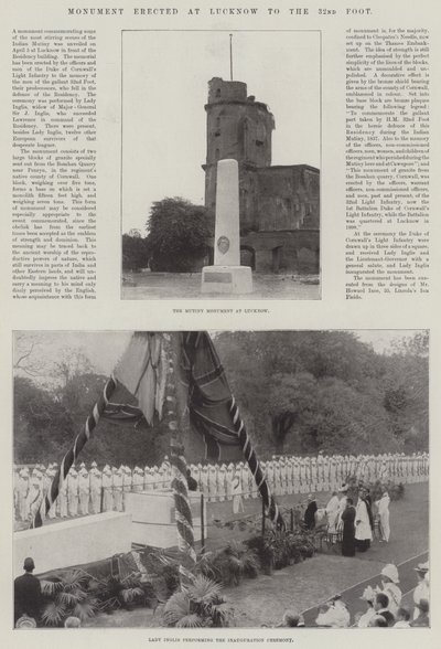 Denkmal errichtet in Lucknow für das 32. Fußregiment von English Photographer
