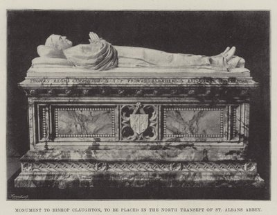 Denkmal für Bischof Claughton, das im Nordquerschiff der St. Albans Abtei aufgestellt werden soll von English Photographer