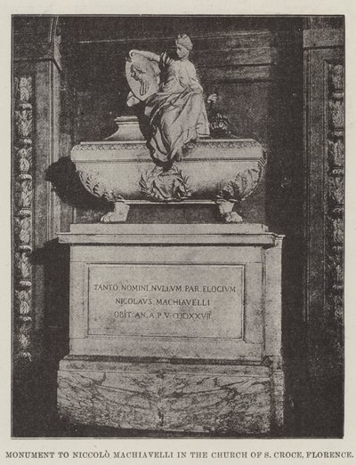 Denkmal für Niccolo Machiavelli in der Kirche S Croce, Florenz von English Photographer