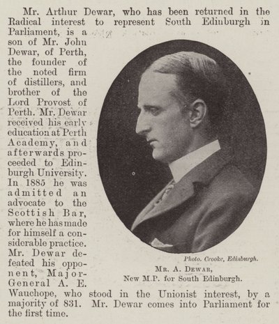 Herr A. Dewar, neuer Abgeordneter für Süd-Edinburgh von English Photographer