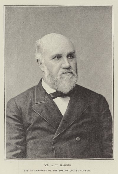 Mr. A. H. Haggis, stellvertretender Vorsitzender des London County Council von English Photographer