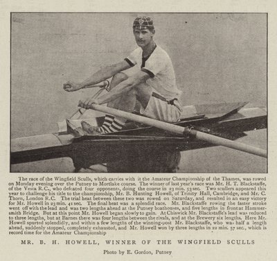Herr B H Howell, Gewinner der Wingfield Sculls von English Photographer