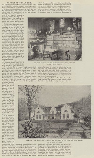 Mr. Cecil Rhodes zu Hause von English Photographer