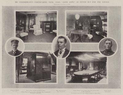 Mr. Chamberlains bevorstehende Reise, HMS Good Hope, ausgestattet für die Reise von English Photographer