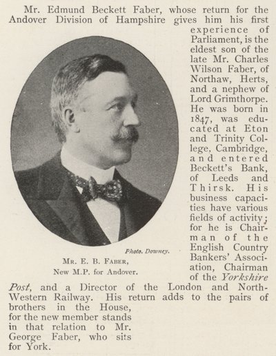 Mr E B Faber, neuer Abgeordneter für Andover von English Photographer