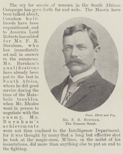 Herr F R Burnham, der berühmte Späher von English Photographer