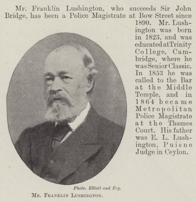 Mr. Franklin Lushington von English Photographer