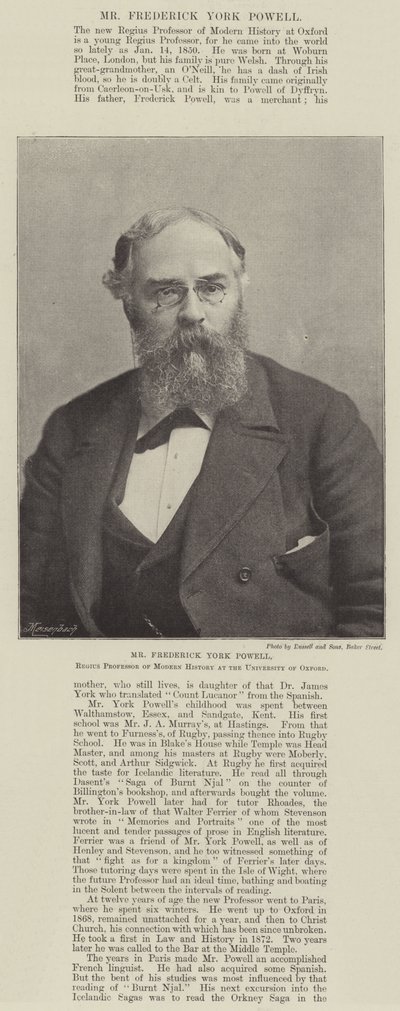 Mr. Frederick York Powell, Regius-Professor für moderne Geschichte an der Universität Oxford von English Photographer