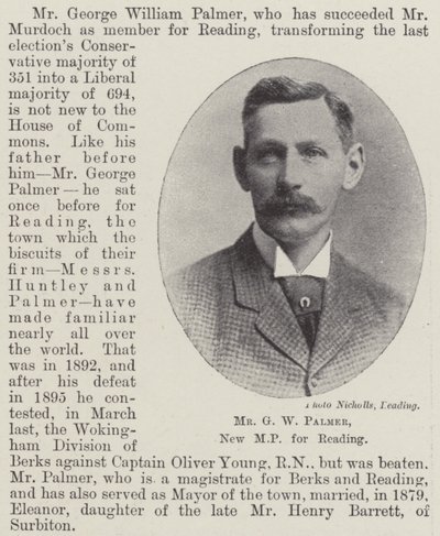 Mr. G. W. Palmer, neuer Abgeordneter für Reading von English Photographer