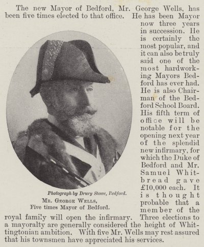 Herr George Wells, fünfmal Bürgermeister von Bedford von English Photographer