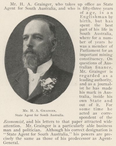 Mr H A Grainger, Staatsagent für Südaustralien von English Photographer