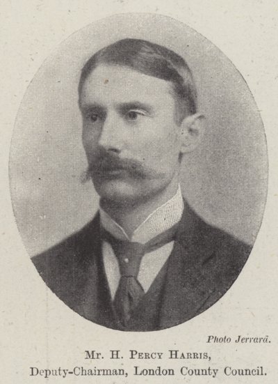 Herr H Percy Harris, stellvertretender Vorsitzender des Londoner Stadtrats von English Photographer