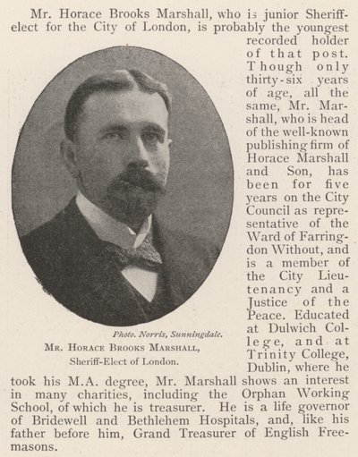 Mr. Horace Brooks Marshall, gewählter Sheriff von London von English Photographer