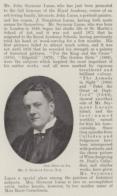 Mr J Seymour Lucas, RA von English Photographer