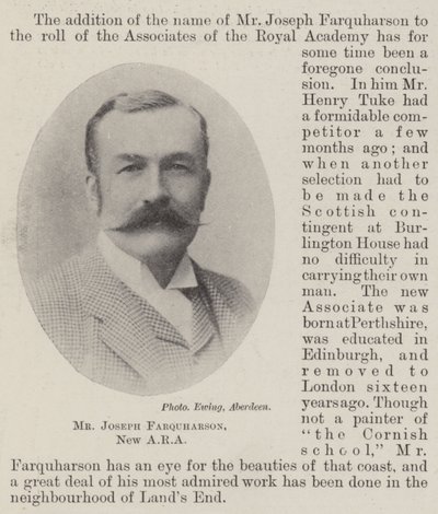 Herr Joseph Farquharson, neuer ARA von English Photographer