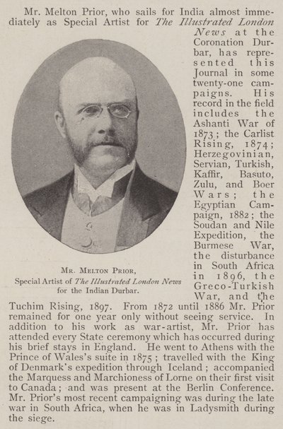 Herr Melton Prior, Sonderkünstler der Illustrated London News für den indischen Durbar von English Photographer