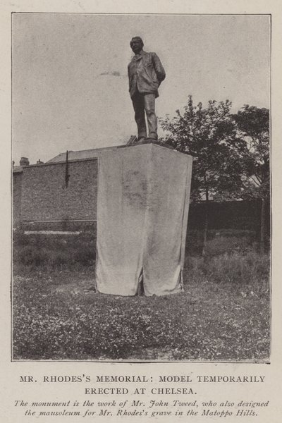 Das Rhodes-Denkmal, Modell vorübergehend in Chelsea errichtet von English Photographer
