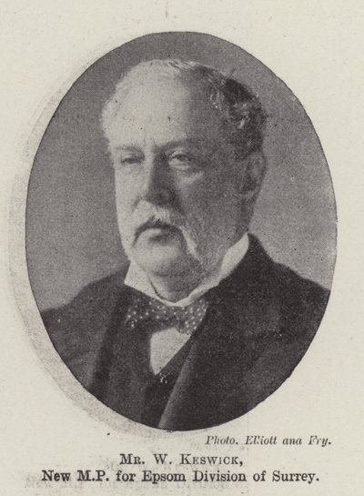 Herr W Keswick, neuer Abgeordneter für die Epsom-Division von Surrey von English Photographer