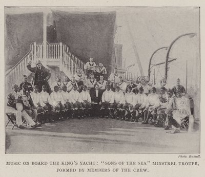 Musik an Bord der königlichen Yacht, Söhne der See-Minstral-Truppe, gebildet von Mitgliedern der Besatzung von English Photographer